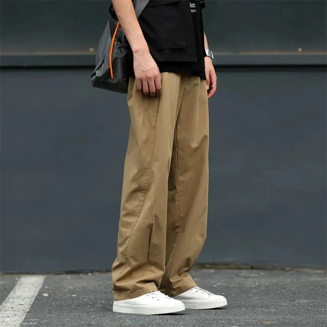 Loose Straight-Leg Workwear Pants