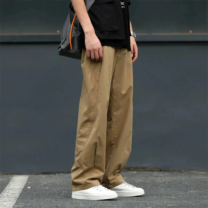Loose Straight-Leg Workwear Pants