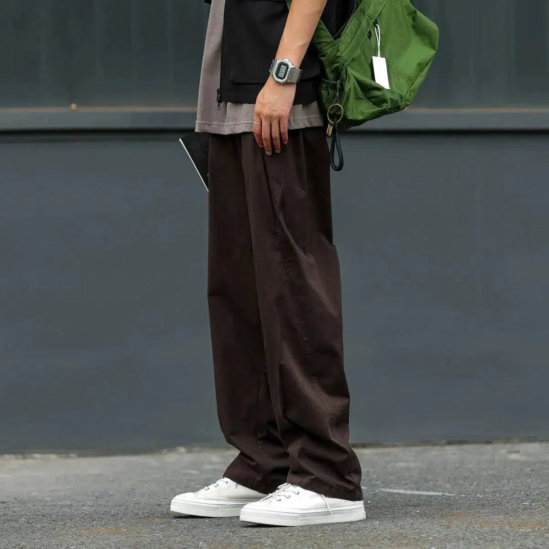 Loose Straight-Leg Workwear Pants