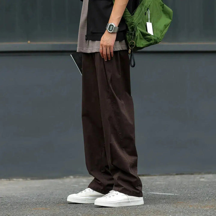 Loose Straight-Leg Workwear Pants