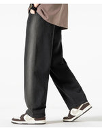 Loose Straight Retro Washed Jeans