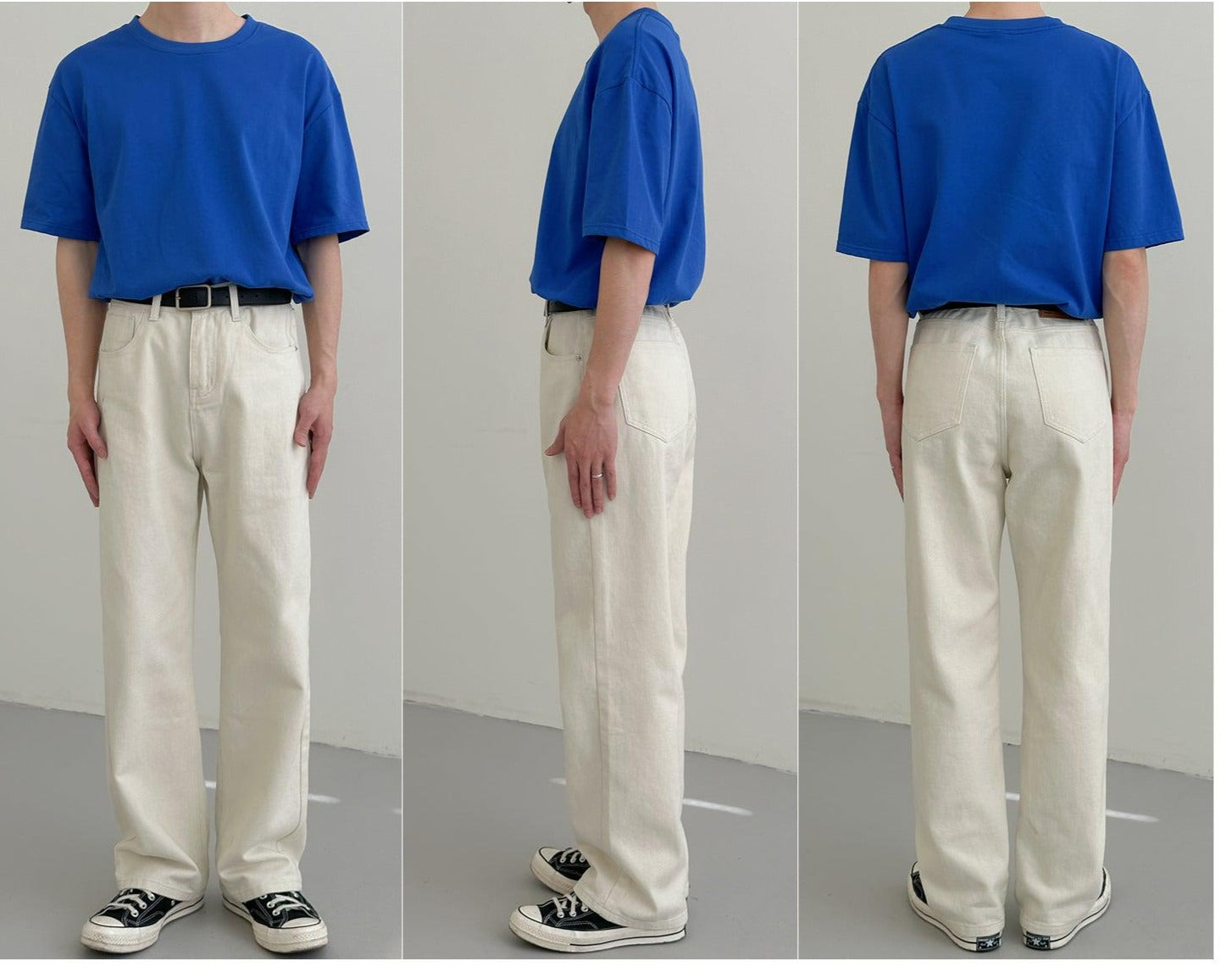 Loose Straight White Jeans