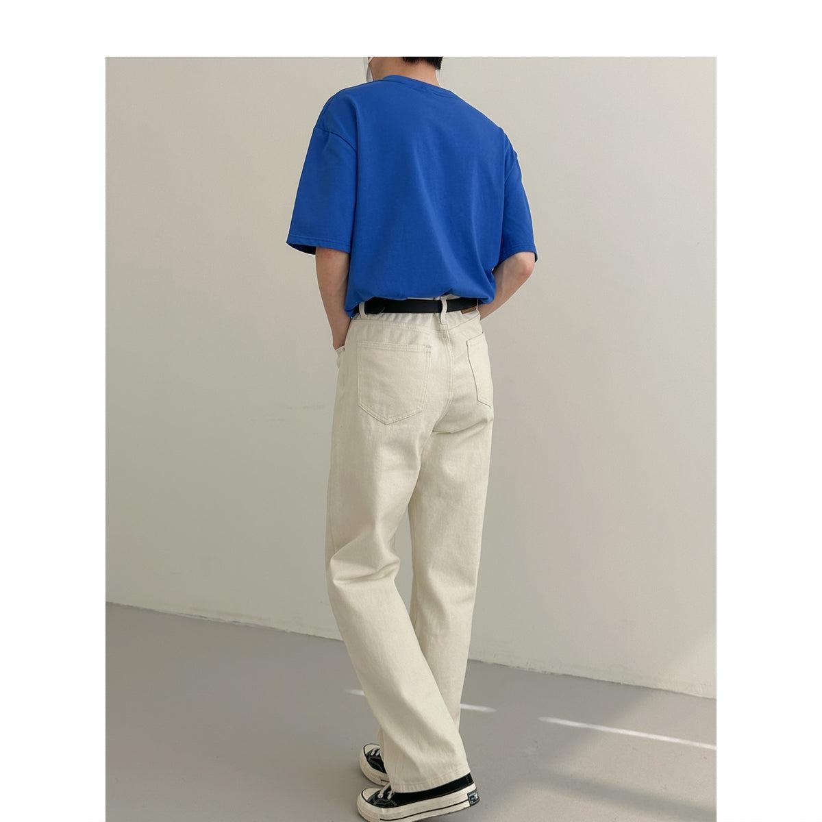 Loose Straight White Jeans