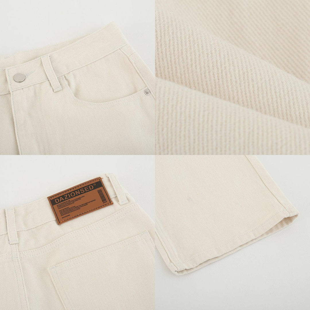 Loose Straight White Jeans