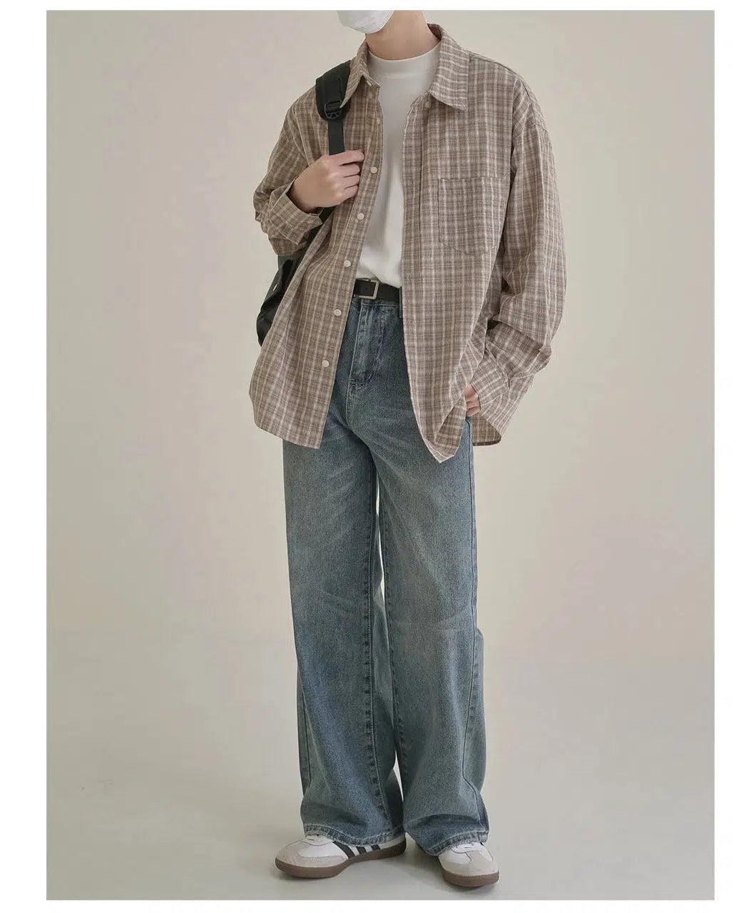 Loose Wide Plaid Shirt