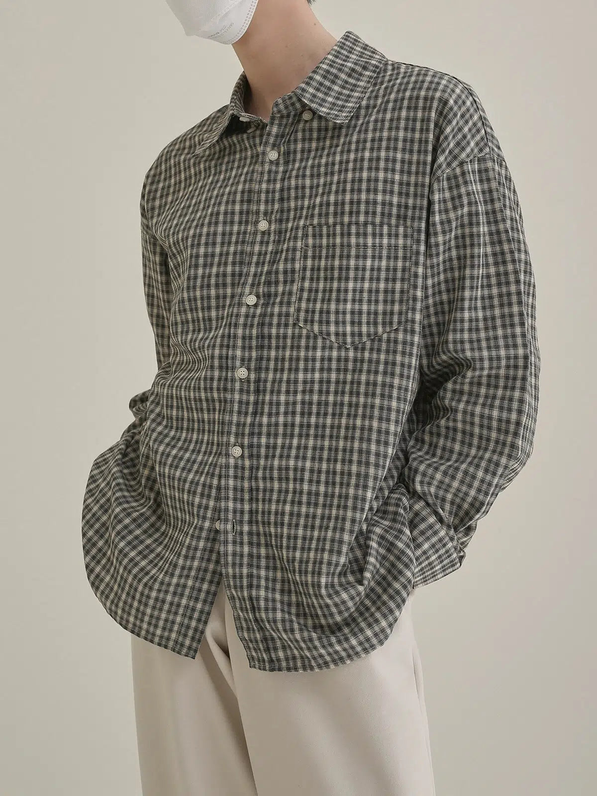 Loose Wide Plaid Shirt