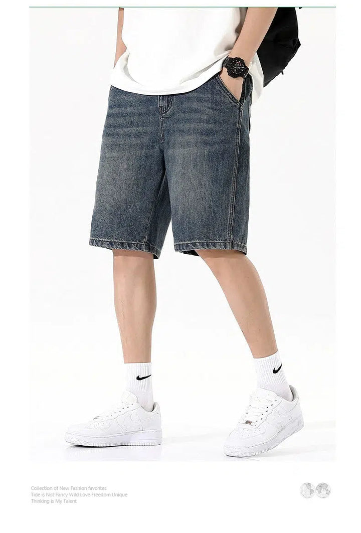 Loose Wide-leg Denim Shorts
