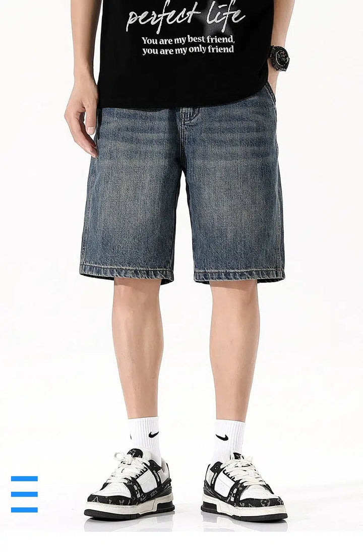Loose Wide-leg Denim Shorts
