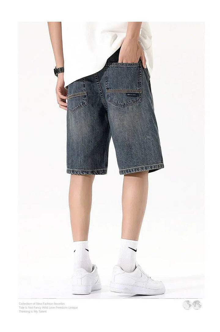 Loose Wide-leg Denim Shorts