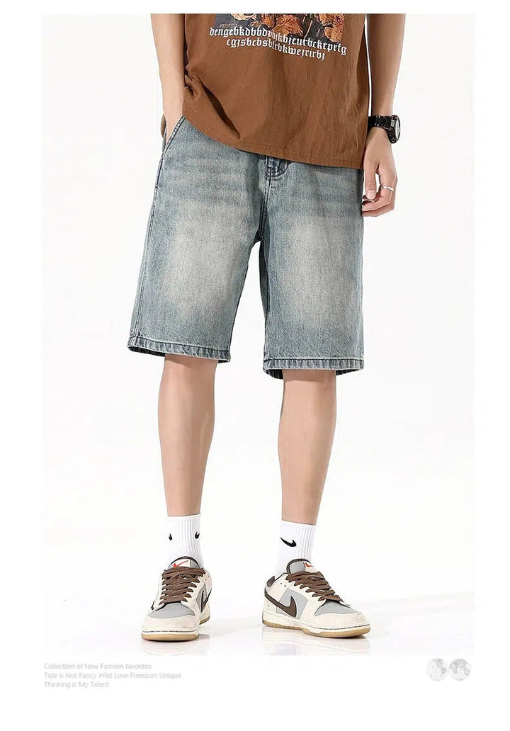 Loose Wide-leg Denim Shorts
