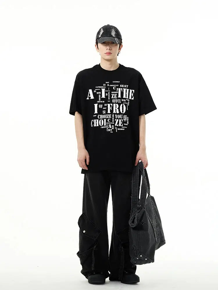 Loose-fit Black Straight-leg Cargo Pants