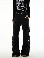 Loose-fit Black Straight-leg Cargo Pants