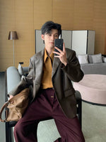 Loose-fit Faux Leather Blazer