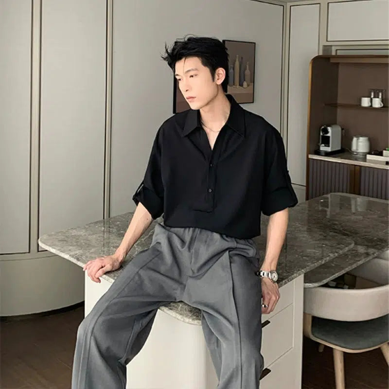 Loose-fit Lapel Shirt