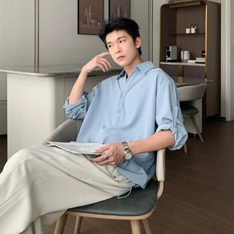 Loose-fit Lapel Shirt