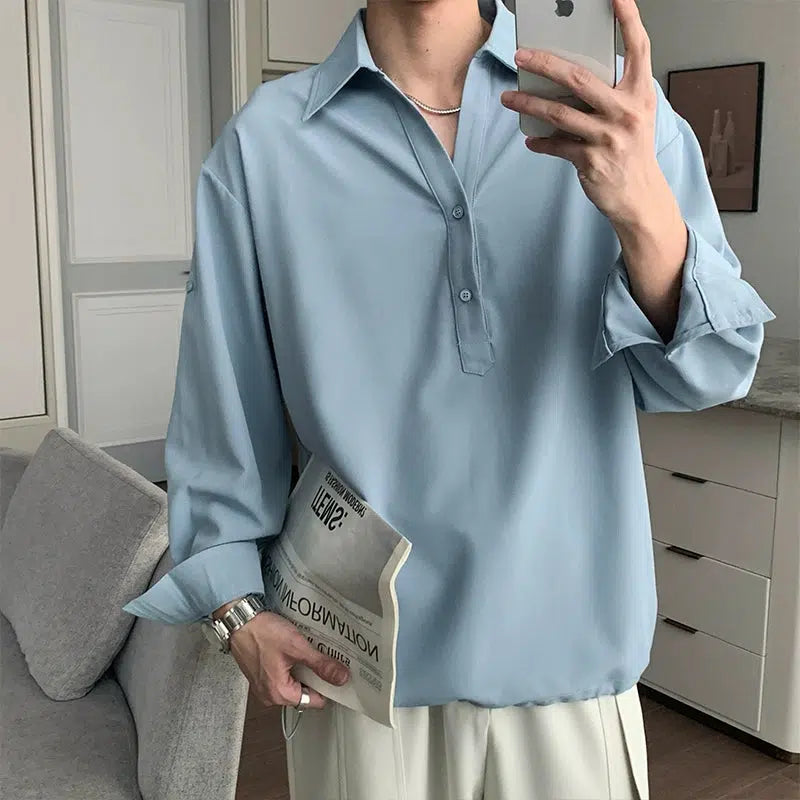 Loose-fit Lapel Shirt