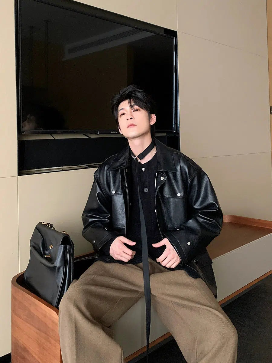 Loose-fit Leather Jacket