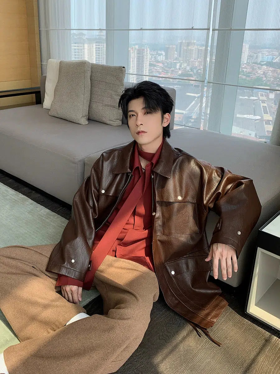 Loose-fit Leather Jacket