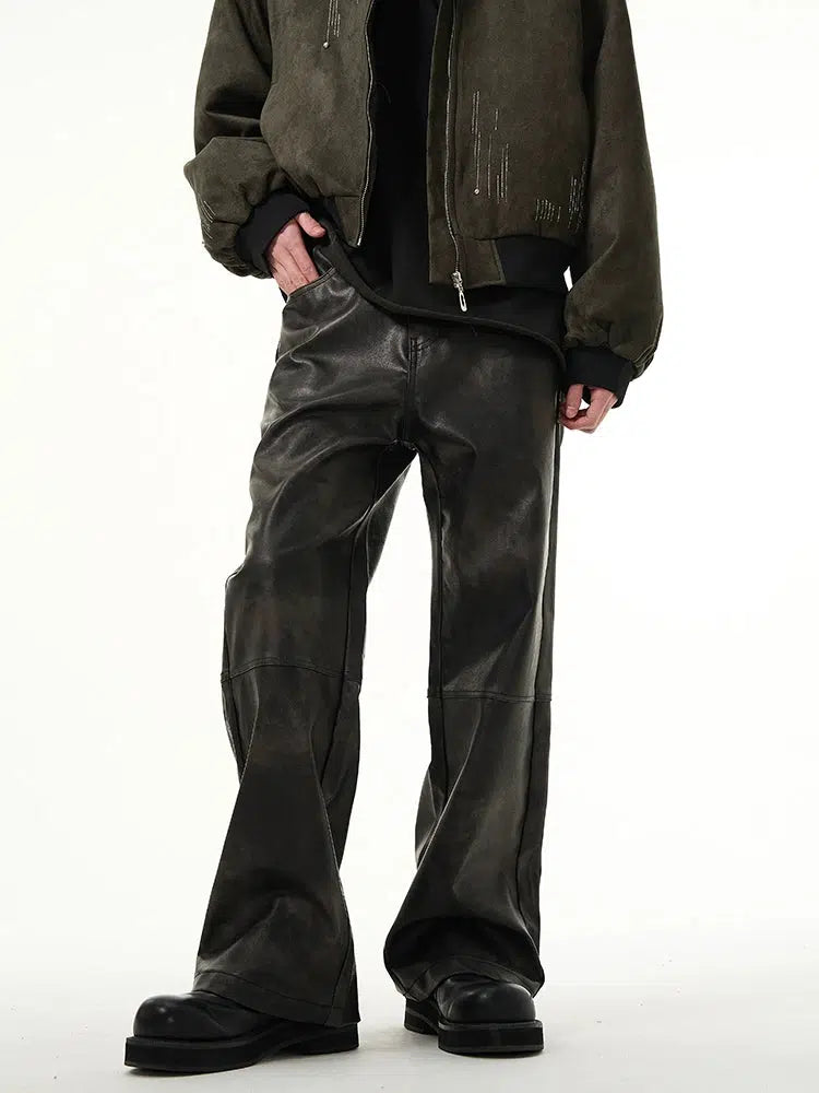 Leather pants 2025 loose fit