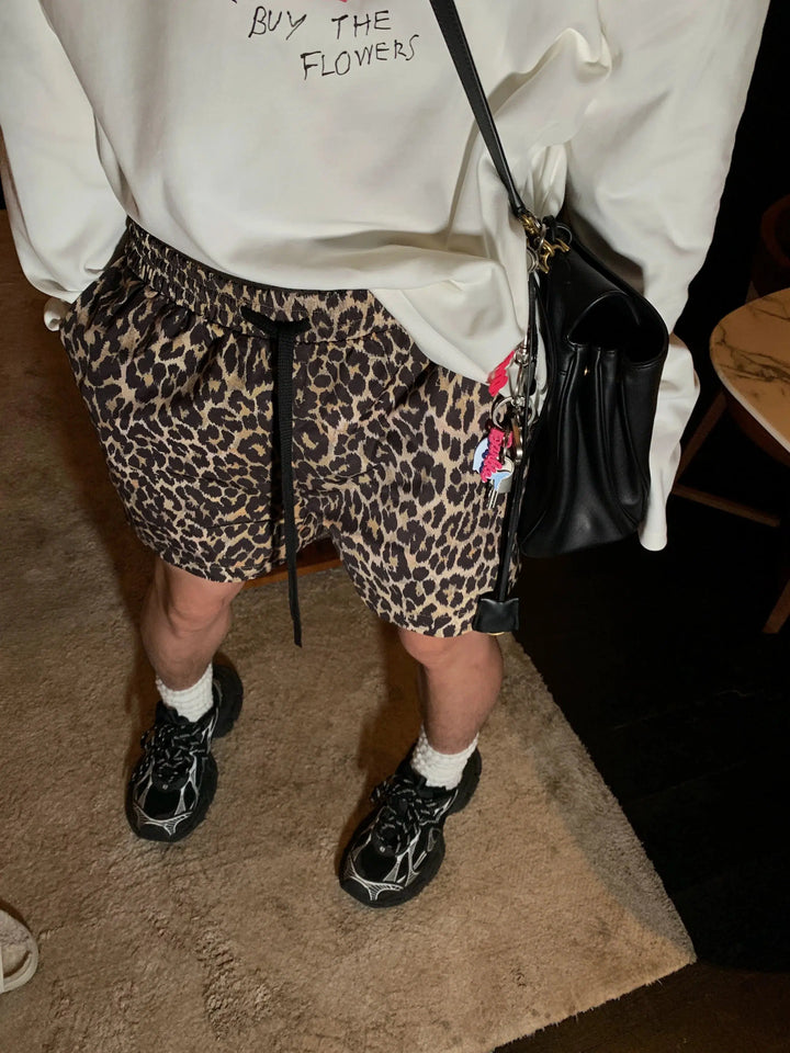 Loose-fit Leopard Print Shorts