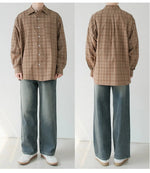 Loose-fit Long-Sleeve Plaid Shirt
