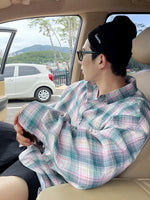 Loose-fit Long-sleeved Plaid Shirt