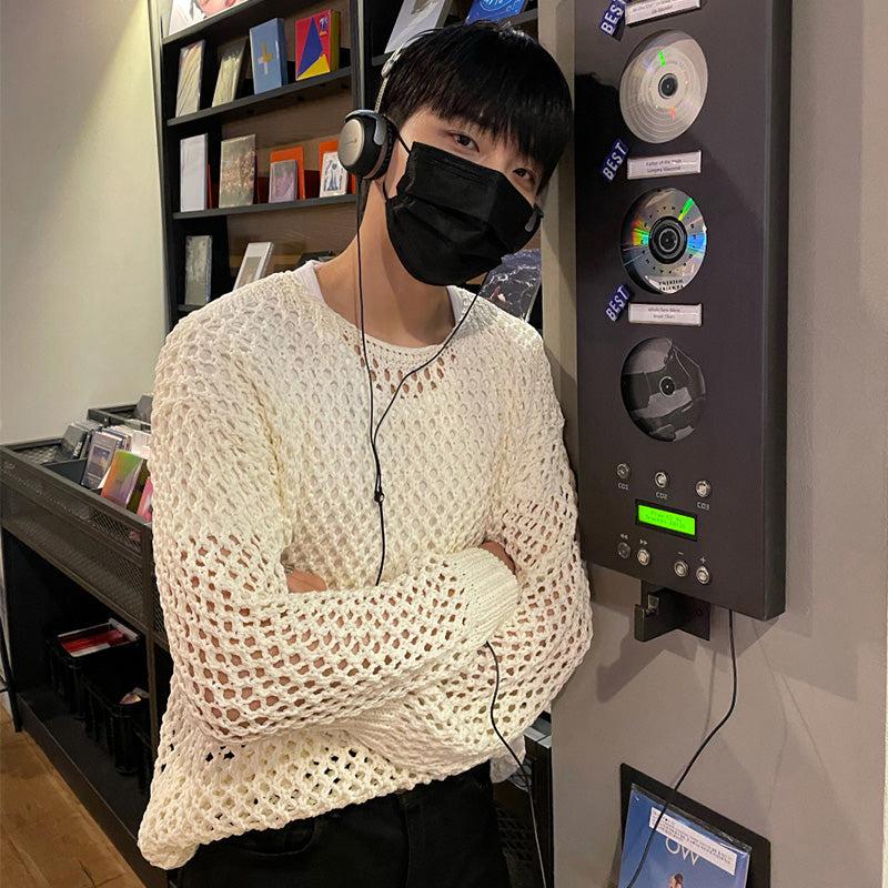 Loose-fit Mesh-knit T-shirt