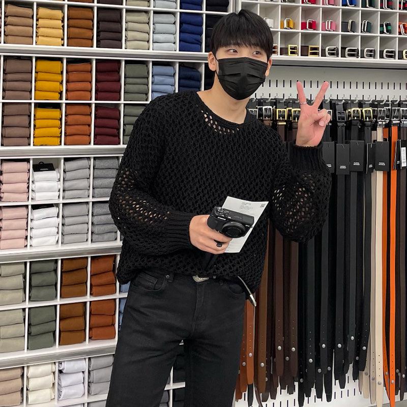 Loose-fit Mesh-knit T-shirt