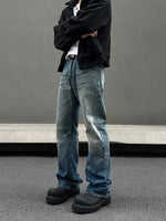 Loose-fit Washed Blue Straight-leg Jeans