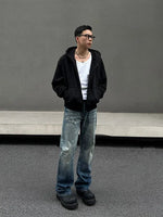 Loose-fit Washed Blue Straight-leg Jeans