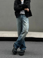Loose-fit Washed Blue Straight-leg Jeans