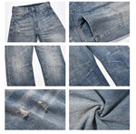 Loose-fit Washed Blue Straight-leg Jeans