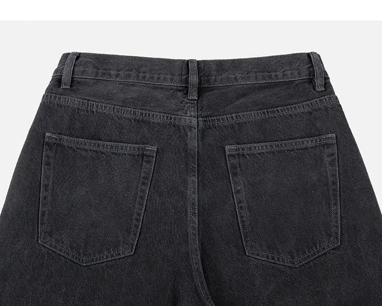 Washed Black Wide-Leg Jeans