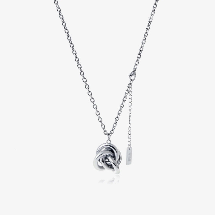 Lotus Tassel Pendant Silver Necklace