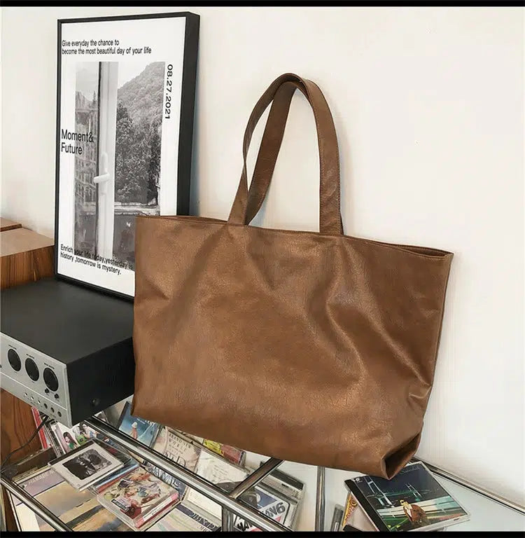 Luxe Oversized Leather Tote Bag
