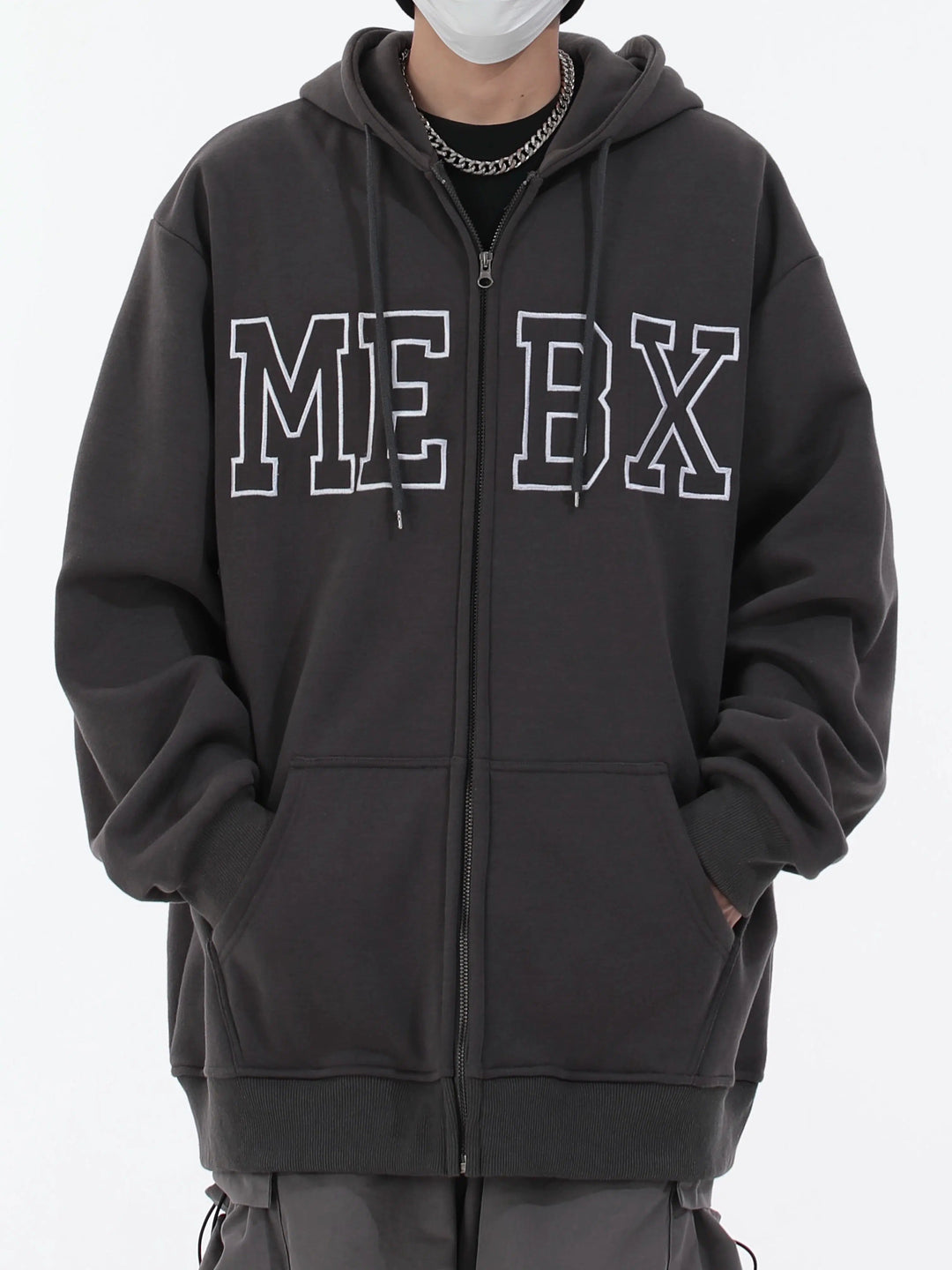 MEBX Logo Zip-Up Hoodie Sweatshirt