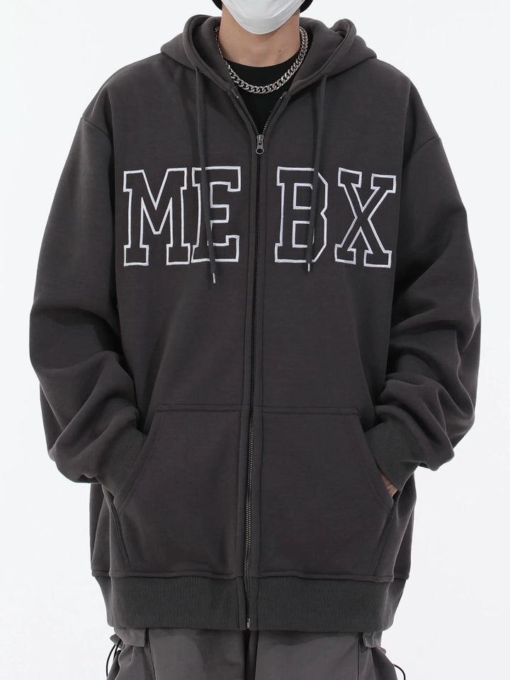 MEBX Logo Zip-Up Hoodie Sweatshirt