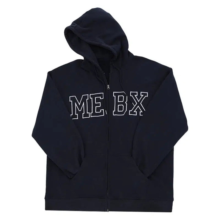 MEBX Logo Zip-Up Hoodie Sweatshirt
