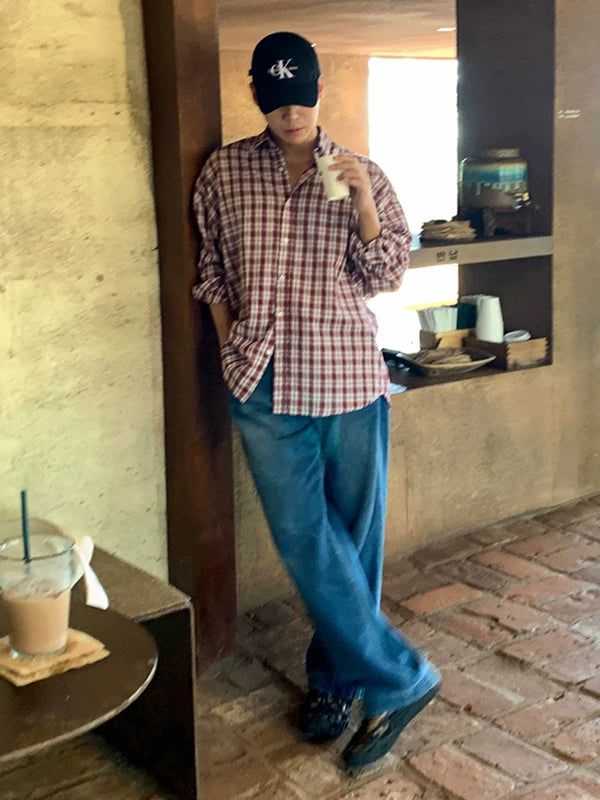 Relaxed Plaid Long Sleeve Casual Shirt 5