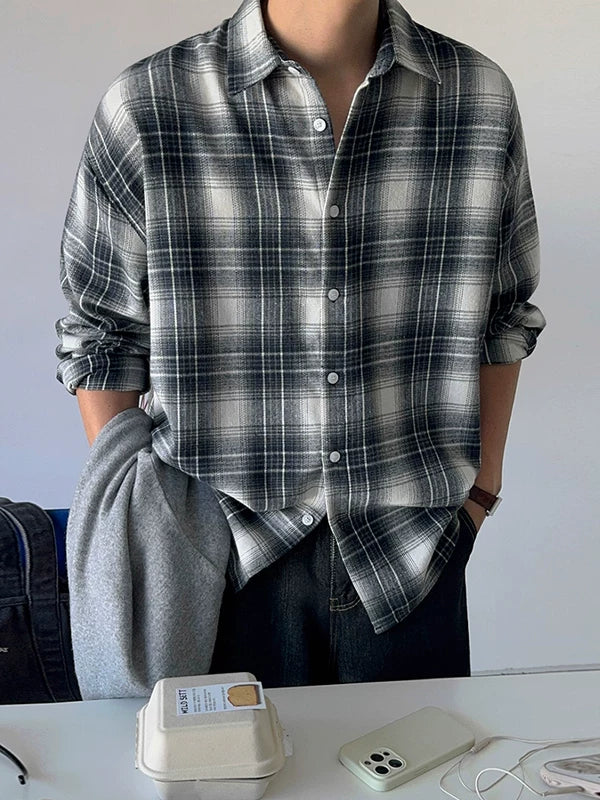 Relaxed Plaid Long Sleeve Casual Shirt 3