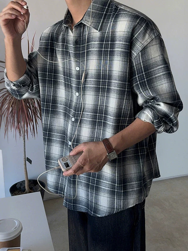 Relaxed Plaid Long Sleeve Casual Shirt 5