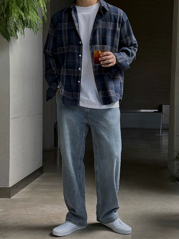 Relaxed Plaid Long Sleeve Casual Shirt 4