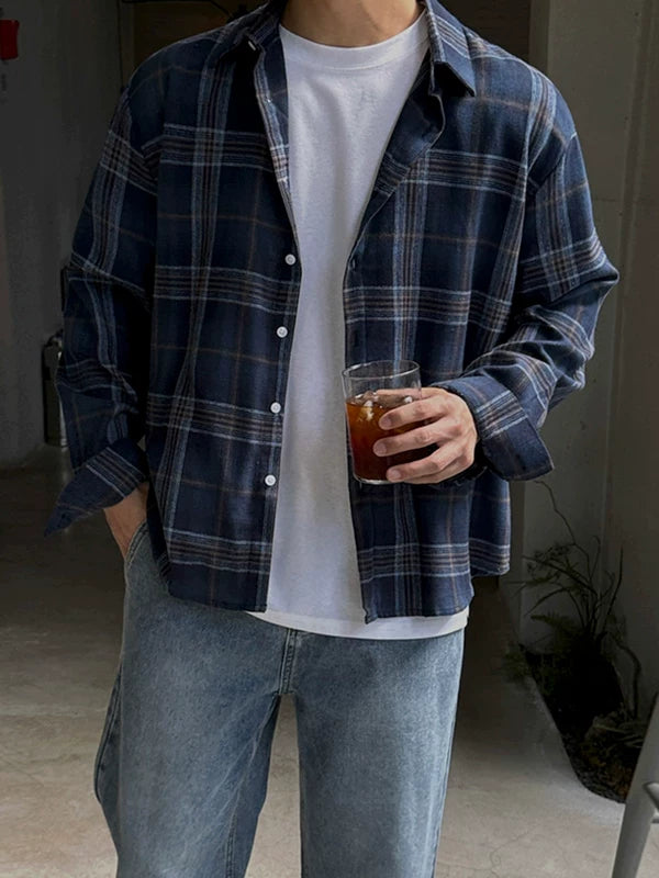 Relaxed Plaid Long Sleeve Casual Shirt 5