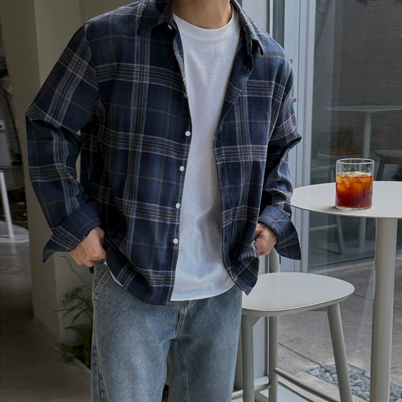 6042719904805,6042719904806,6042719904807,6042719904808,6042719904809, Relaxed Plaid Long Sleeve Casual Shirt