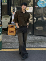 Retro Distressed Wide-Leg Jeans Pants 4