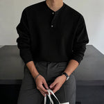 6019795404411,6019795404412,6019795404413,6019795404414,6019795404415, Waffle Knit Long Sleeve Henley Pullover