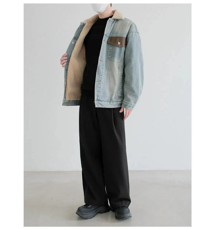 Denim Jacket with Sherpa Lining