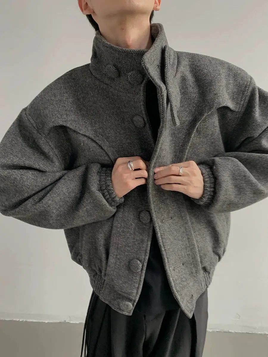 Thickened Wool High-Collar Jacket