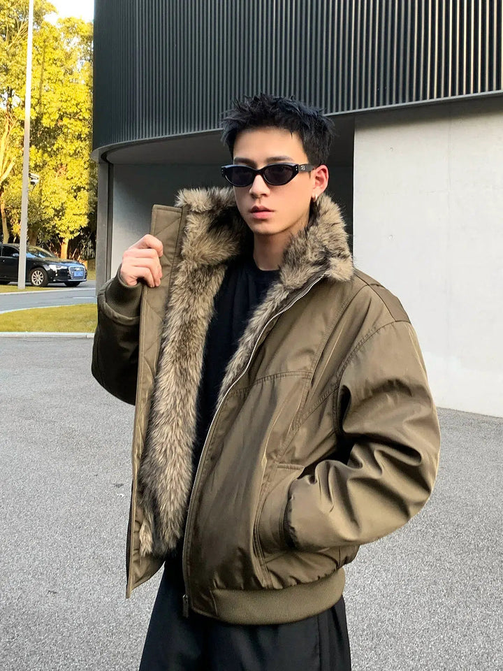 Insulated Jacket with Faux Fur Trim