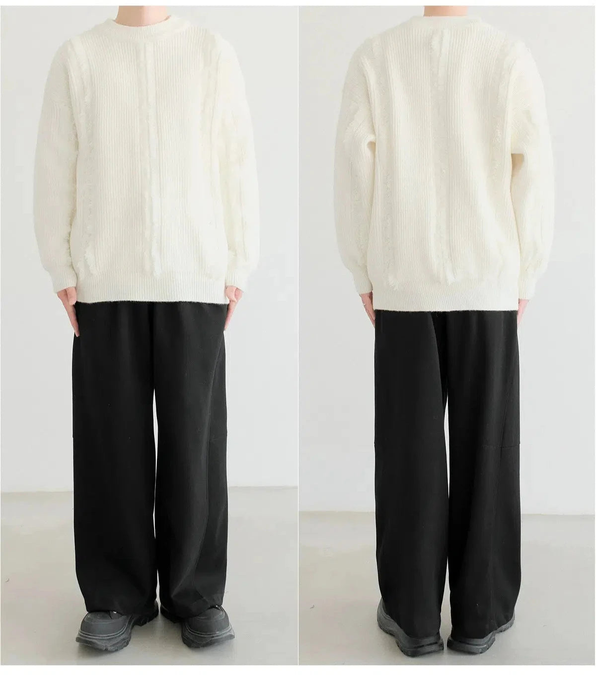 Jacquard Striped Pullover